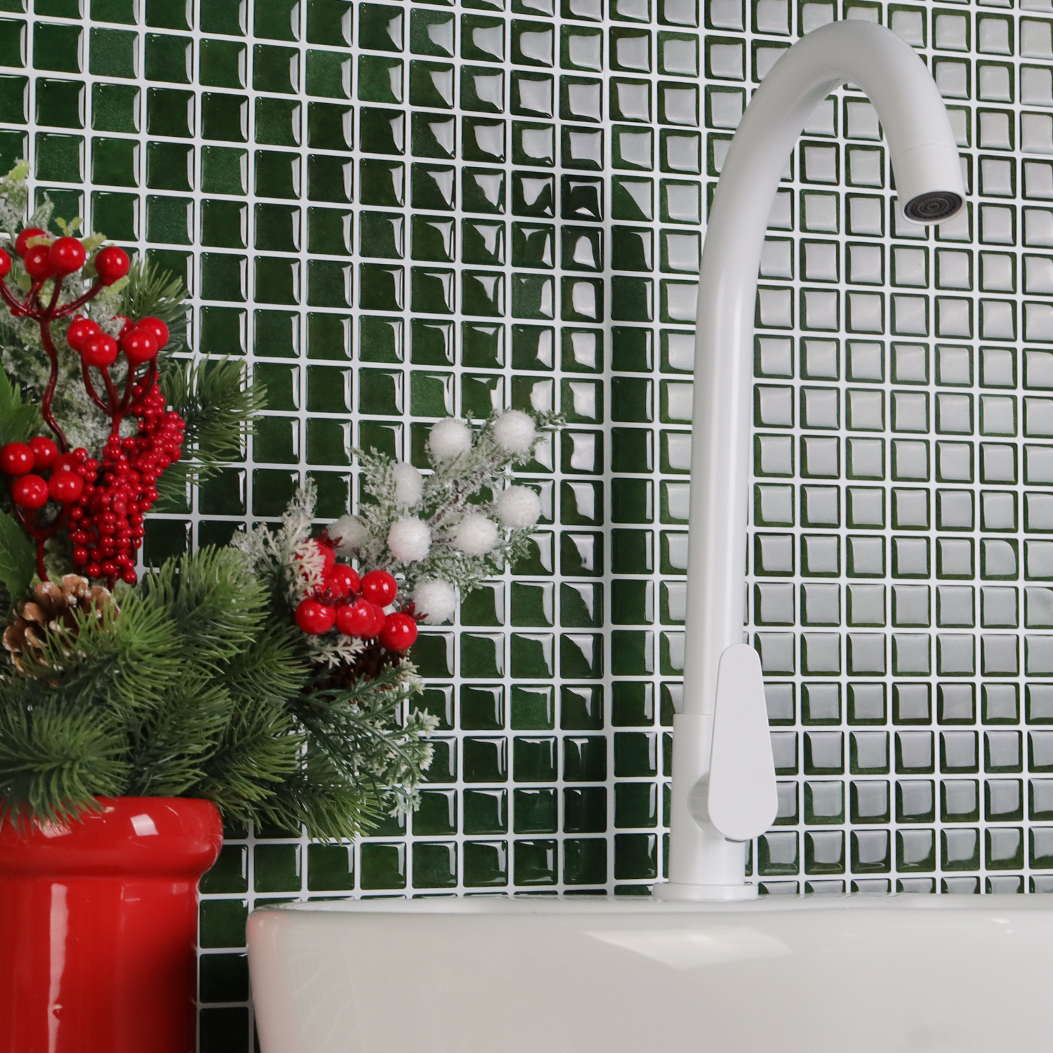 20pcs 3D Mosaic Style Wall Sti - Ceramic Tile Blank ulasan dan harga