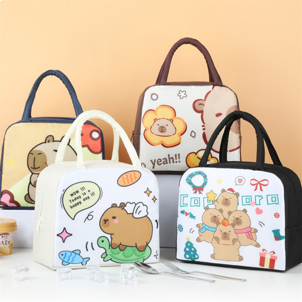 Cartoon Capybara Lunch Bag Ins - Tote Bag Sublimation ulasan dan harga