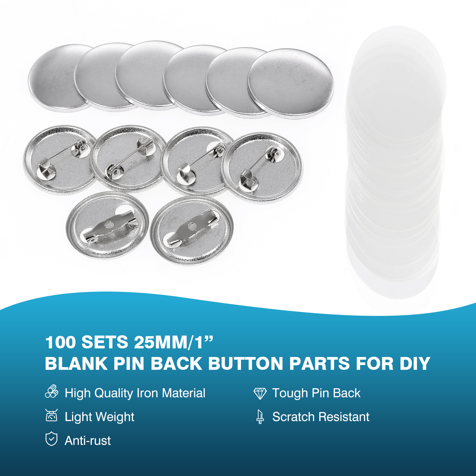 100Pcs Mini DIY Round Mirror M - Button Badge Blank ulasan dan harga