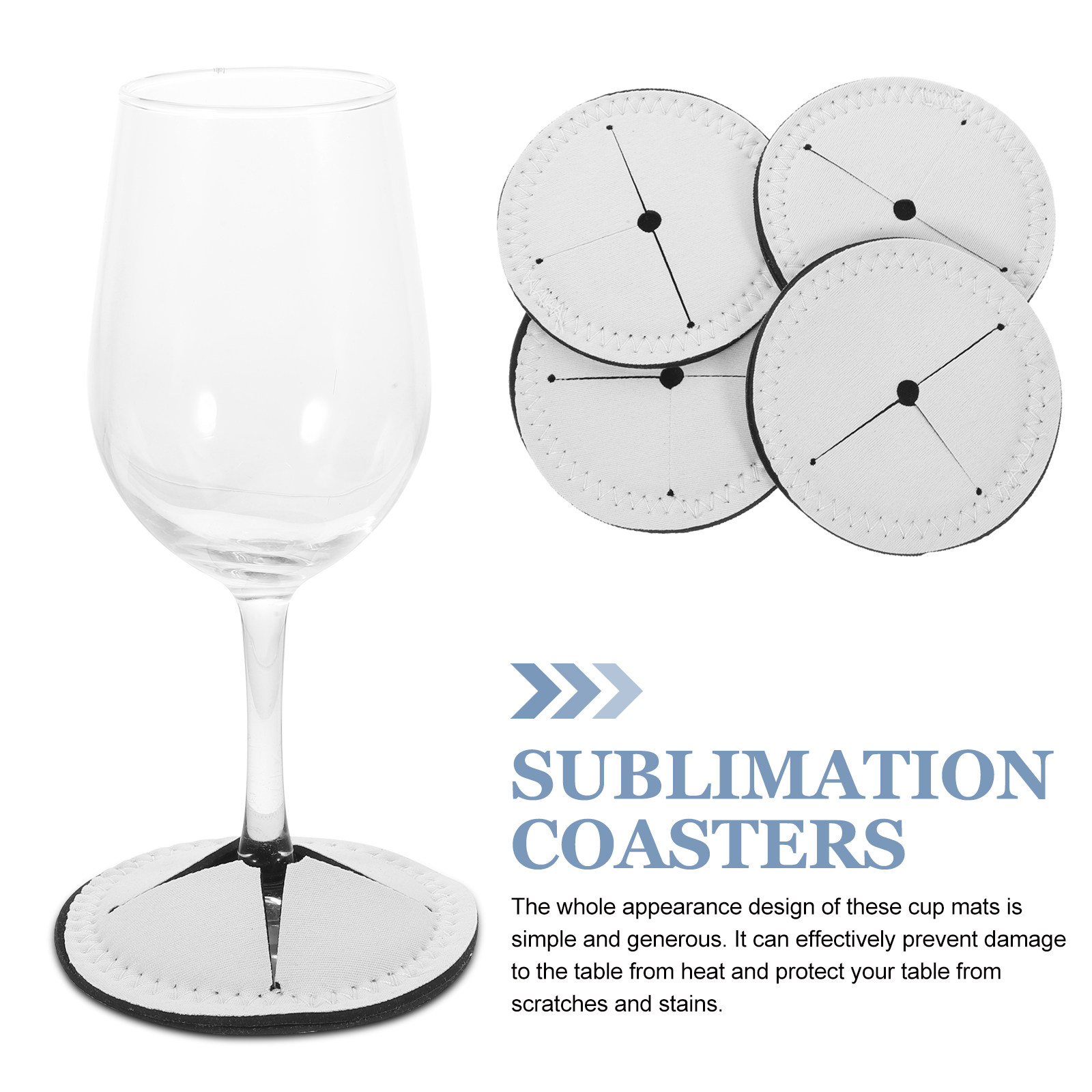 4Pcs Wine Cup Coasters Blank S - Coaster Sublimation Blank ulasan dan harga