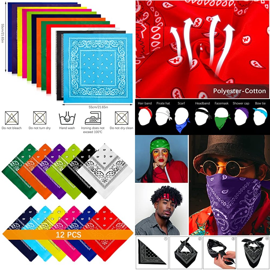 12- Bandanas for Men Women Pai - Bandana Blank White ulasan dan harga