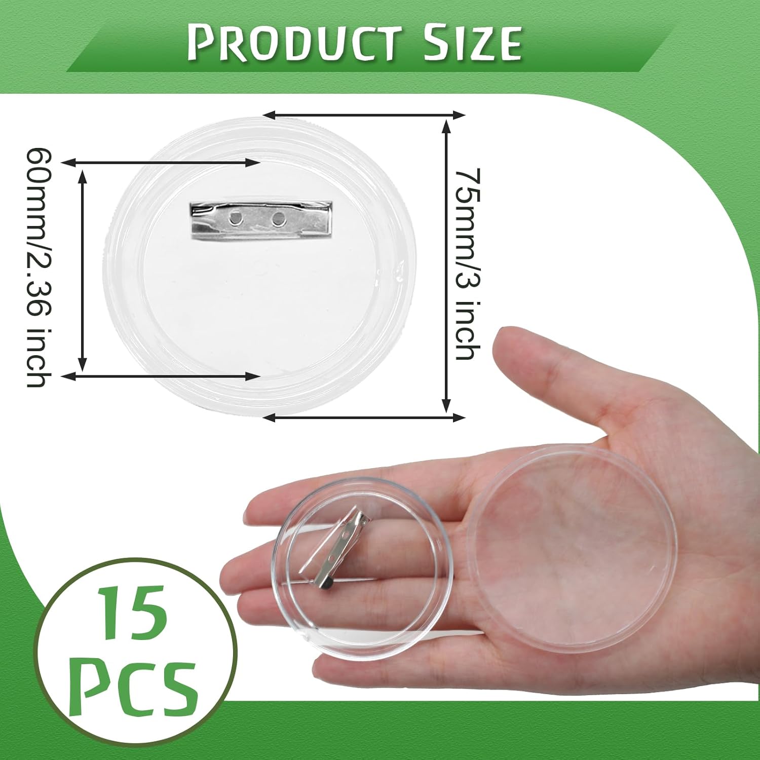15 Pcs 3 Inch Blank Button Pin - Button Badge Blank ulasan dan harga