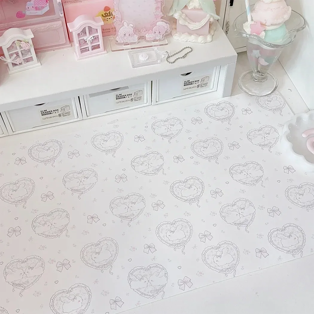 Kawaii Pink Rabbit Girl Heart  - Mouse Pad Blank Sublimation ulasan dan harga