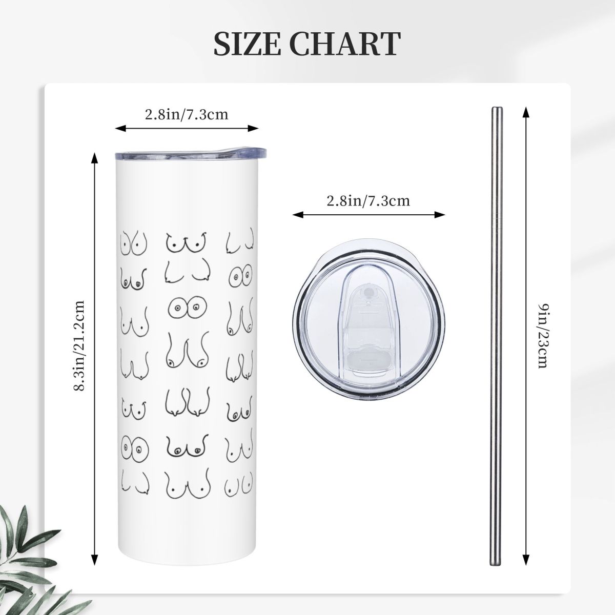 Black And White Tits Drawing S - Tumbler 20Oz White ulasan dan harga