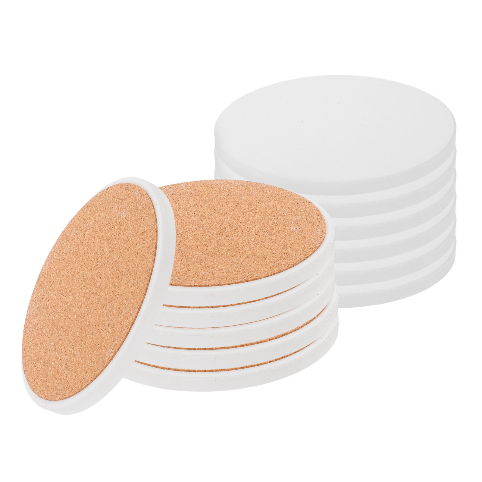 12Pcs White Round Ceramic Coas - Coaster Sublimation Blank ulasan dan harga